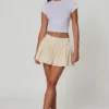 Mini gonna Thia con fiocco in broderie anglaise color avorio Mini gonna Thia con fiocco in broderie anglaise color avorio