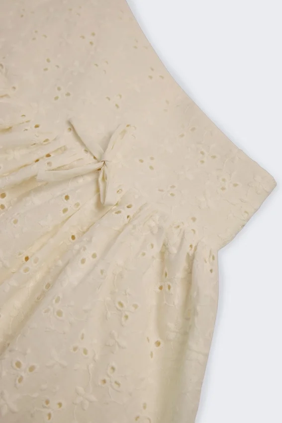 Mini gonna Thia con fiocco in broderie anglaise color avorio Mini gonna Thia con fiocco in broderie anglaise color avorio