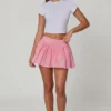 Mini gonna Thia con fiocco in broderie anglaise rosa tenue Mini gonna Thia con fiocco in broderie anglaise rosa tenue