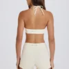 Mini shorts a vita alta color crema Mini shorts a vita alta color crema