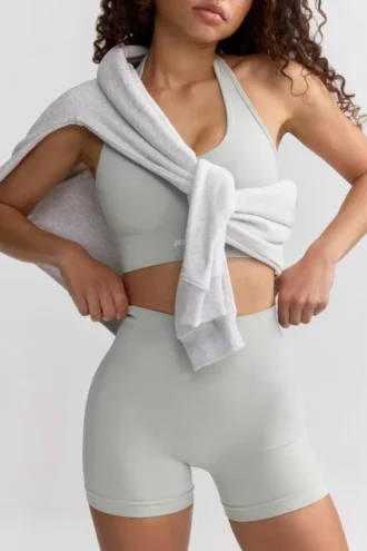Mini shorts a vita alta Define Luxe in grigio