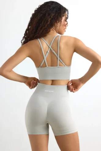 Mini shorts a vita alta Define Luxe in grigio
