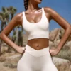 Mini shorts a vita alta FlexiRib in avorio Mini shorts a vita alta FlexiRib in avorio