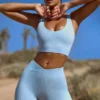 Mini shorts a vita alta FlexiRib in blu Mini shorts a vita alta FlexiRib in blu