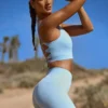 Mini shorts a vita alta FlexiRib in blu Mini shorts a vita alta FlexiRib in blu