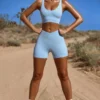 Mini shorts a vita alta FlexiRib in blu Mini shorts a vita alta FlexiRib in blu