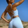 Mini shorts a vita alta FlexiRib in blu Mini shorts a vita alta FlexiRib in blu