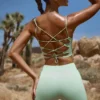 Mini shorts a vita alta FlexiRib in verde Mini shorts a vita alta FlexiRib in verde