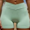 Mini shorts a vita alta FlexiRib in verde Mini shorts a vita alta FlexiRib in verde