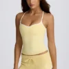 Mini shorts a vita bassa in giallo limone