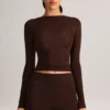 Mini shorts aderenti a vita alta Noor in TENCEL™ Modal color cioccolato Mini shorts aderenti a vita alta Noor in TENCEL™ Modal color cioccolato