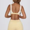 Mini shorts arricciati in melange limone Mini shorts arricciati in melange limone