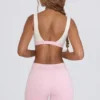 Mini shorts arricciati in melange rosa pallido Mini shorts arricciati in melange rosa pallido