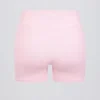 Mini shorts arricciati in melange rosa pallido Mini shorts arricciati in melange rosa pallido