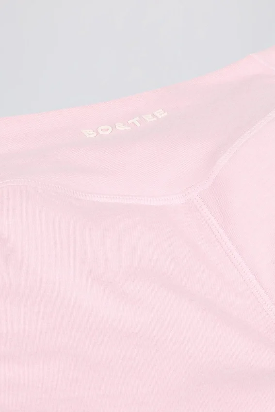 Mini shorts arricciati in melange rosa pallido Mini shorts arricciati in melange rosa pallido