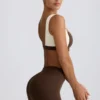 Mini shorts con arricciature in Pecan Marl Mini shorts con arricciature in Pecan Marl