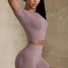 Mini shorts Define Luxe a vita alta in color moka
