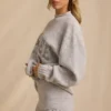 Mini shorts in maglia a vita media in grigio ghiaccio melange Mini shorts in maglia a vita media in grigio ghiaccio melange