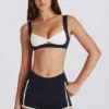 Mini shorts Soft Active a contrasto in nero Mini shorts Soft Active a contrasto in nero