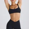 Mini shorts Soft Active con fascia incrociata in nero Mini shorts Soft Active con fascia incrociata in nero