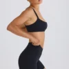 Mini shorts Soft Active con fascia incrociata in nero Mini shorts Soft Active con fascia incrociata in nero
