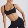 Mini shorts Soft Active con fascia incrociata in nero Mini shorts Soft Active con fascia incrociata in nero