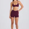 Mini shorts Soft Active con tasche e vita a V in bordeaux Mini shorts Soft Active con tasche e vita a V in bordeaux