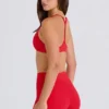Mini shorts Soft Active con tasche e vita a V in rosso fragola Mini shorts Soft Active con tasche e vita a V in rosso fragola