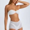 Mini shorts trasparenti con arricciature Rocas in bianco