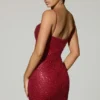 Mischa Vestito corto con scollo a cuore decorato in rosso Mischa Vestito corto con scollo a cuore decorato in rosso