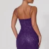 Mischa Vestito corto con scollo a cuore decorato in viola Mischa Vestito corto con scollo a cuore decorato in viola