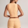Nina Modal Foldover Mid-Rise Shorts in Peach Nina Modal Foldover Mid-Rise Shorts in Peach
