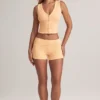 Nina Modal Foldover Mid-Rise Shorts in Peach Nina Modal Foldover Mid-Rise Shorts in Peach