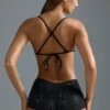 Oh Polly Costumi da Bagno: Top micro bikini decorato HOTFIX Edition in nero