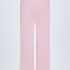 Pantaloni a gamba dritta a vita media Libby Pointelle in rosa baby Pantaloni a gamba dritta a vita media Libby Pointelle in rosa baby