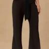 Pantaloni a gamba larga Hydra con lacci sul davanti in nero Pantaloni a gamba larga Hydra con lacci sul davanti in nero