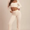 Pantaloni a gamba larga in maglia soffice Safia, colore avorio Pantaloni a gamba larga in maglia soffice Safia, colore avorio