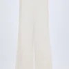 Pantaloni a gamba larga in popeline di cotone Dalila, colore bianco Pantaloni a gamba larga in popeline di cotone Dalila, colore bianco