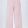 Pantaloni a gamba larga in popeline di cotone Piran a righe rosa Pantaloni a gamba larga in popeline di cotone Piran a righe rosa