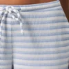 Pantaloni a vita bassa in jersey a costine a righe blu Pantaloni a vita bassa in jersey a costine a righe blu
