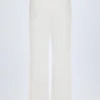 Pantaloni a vita media e gamba dritta Libby Pointelle in bianco Pantaloni a vita media e gamba dritta Libby Pointelle in bianco