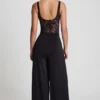 Pantaloni a vita media e gamba larga in jersey morbido Zafira, colore nero Pantaloni a vita media e gamba larga in jersey morbido Zafira, colore nero