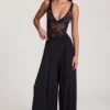 Pantaloni a vita media e gamba larga in jersey morbido Zafira, colore nero Pantaloni a vita media e gamba larga in jersey morbido Zafira, colore nero