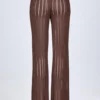 Pantaloni a zampa a vita media Selara in bronzo Pantaloni a zampa a vita media Selara in bronzo