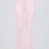 Pantaloni a zampa arricciati in jersey spazzolato rosa pallido melange Pantaloni a zampa arricciati in jersey spazzolato rosa pallido melange