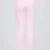 Pantaloni a zampa arricciati in jersey spazzolato rosa pallido melange Pantaloni a zampa arricciati in jersey spazzolato rosa pallido melange