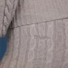 Pantaloni a zampa con risvolto in maglia a trecce, grigio melange Pantaloni a zampa con risvolto in maglia a trecce, grigio melange