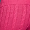 Pantaloni a zampa con risvolto in maglia a trecce rosa shocking Pantaloni a zampa con risvolto in maglia a trecce rosa shocking