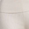 Pantaloni a zampa con risvolto in maglia grossa color crema Pantaloni a zampa con risvolto in maglia grossa color crema