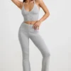 Pantaloni a zampa d’elefante con risvolto in maglia grossa, grigio melange Pantaloni a zampa d’elefante con risvolto in maglia grossa, grigio melange